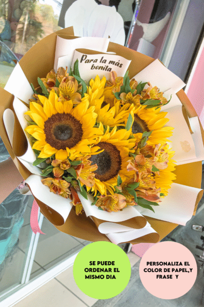 Ramo Mahana 5 girasoles