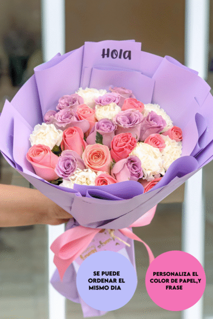 Ramo Bris 20 rosas y 7 claveles