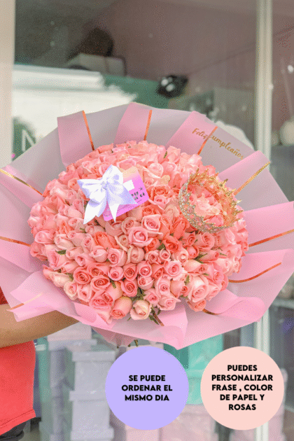 Ramo 200 rosas con corona