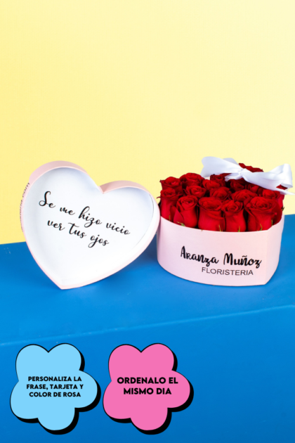 Box corazon chico rosas