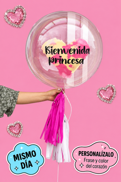 Globo De Burbuja Con Corazón Mediano