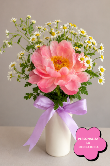 Florero peonia